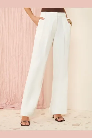 Friends Like These Wide Leg Tailored Trousers With Linen50
