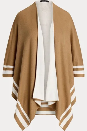 Ralph Lauren Acrylic Stripe Detail Brown PonchoEn