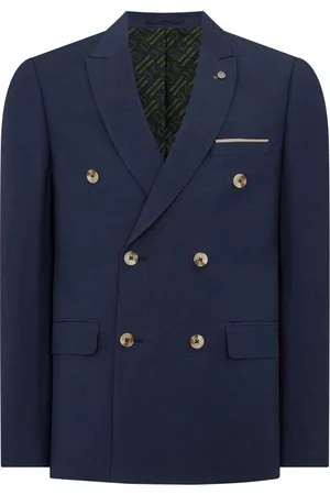 Remus Slim Fit Double-Breasted Linen-Blend Suit Jacket42r