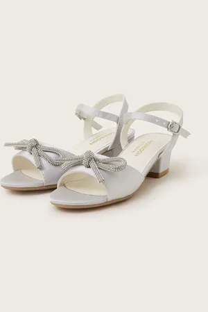 Monsoon Diamante Bow Satin Heeled Sandalsuk1eu33
