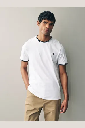 Fred Perry T-shirt i bomuld med Twin Tipped Logo 100%S