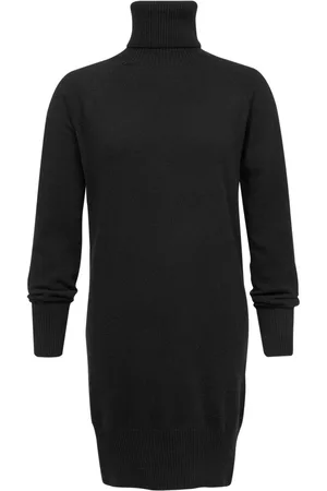 CELTIC & CO. Geelong Roll Neck Knee Length Black DressL