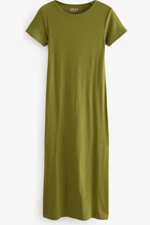 Next Ribbet T-shirt Style Søjle Maxikjole med slidsdetaljerXXL