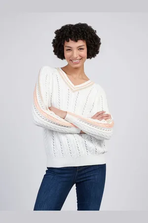U.S. Polo Assn. U. S. Polo Assn Womens Open Knit Cable Cricket 100% Cotton Jumperxlarge
