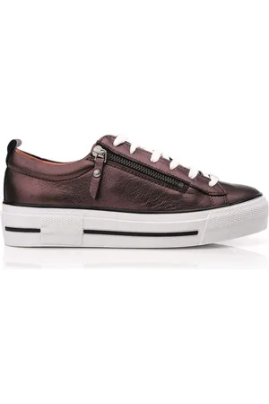Moda In Pelle Filician Zip & Lace Chunky Slab Sole Trainers
