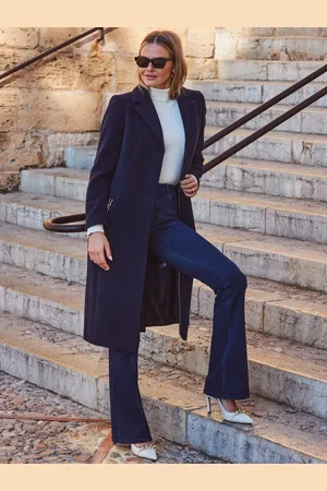 Sosandar Dobbeltradet Longline Coat With Chain Pocket Detail44