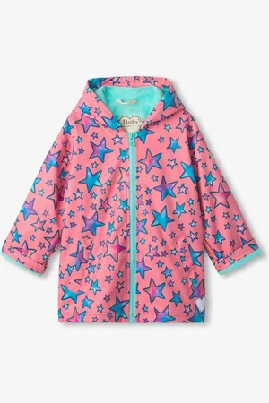 Hatley Pink Watercolour Doodles Zip Up Rain Jacket116122cm
