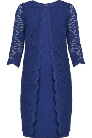 Gina Bacconi Clarabelle Mock Lace Jakke Og Crepe Kjole50