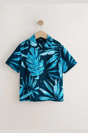 Next Kortærmet Revere Collar Palm Printed Skjorter (3-16år)13 år (158cm)