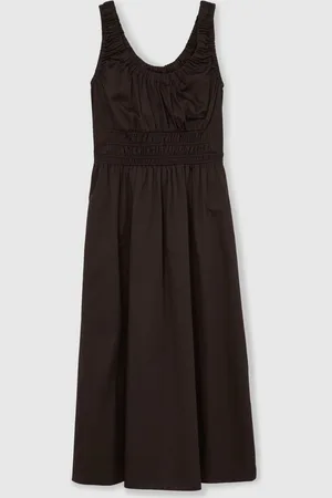 Reiss Anouk Craft Stitch Shirred Midi Dress36