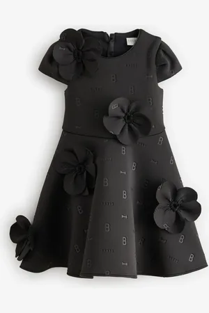 Ted Baker Corsage Embossed Scuba Black Dress6 år (116cm)