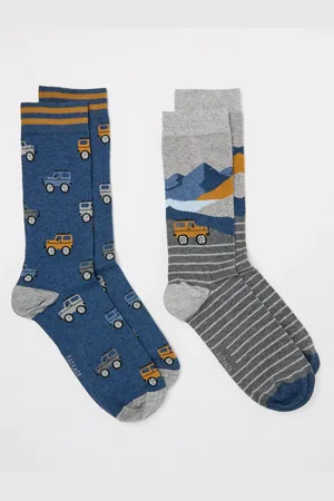 Fat Face FatFace 2 Pairs of Off Roader Socks in a Boxonesize