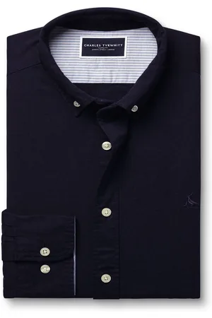 Charles Tyrwhitt Slim Fit Plain Button Down Stræk Vasket Oxford 100% Bomuld SkjorterMiddel