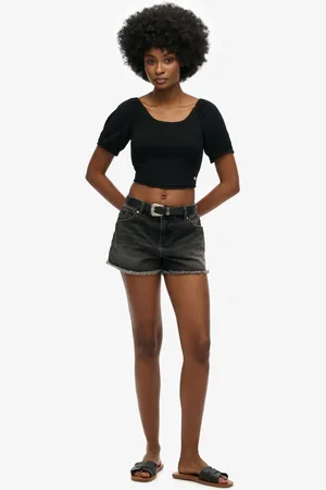 Superdry Mid Rise Denim Hotter 100% bomuldsshorts44