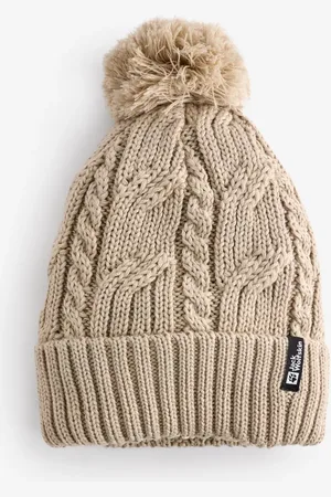 Jack Wolfskin Pom Pom Strikket Hvid StrikhueEn