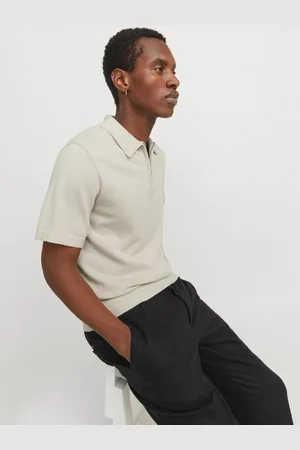 JACK & JONES Knitted 1/4 Zip Polo ShirtM