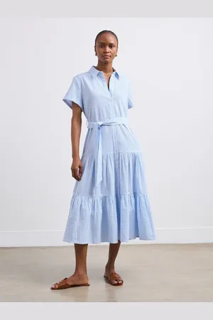 Finery London Madison Cotton Striped Midi Shirt Dress44