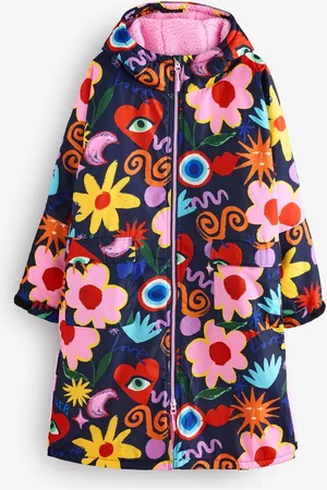 Eleanor Bowmer Multi Bright Dreamer Print Changing Robe with Borg Liningsmall