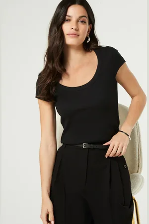 Next Slim Fit Scoopneck Stræk Rib Kortærmet T-shirt42 Petite