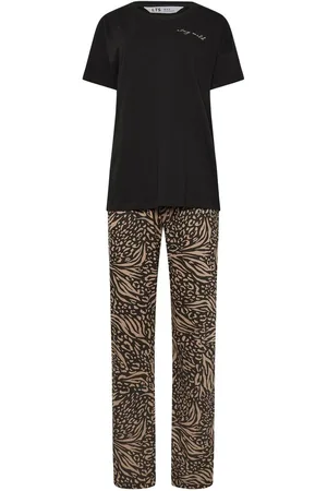 Long Tall Sally Animal Print Patchwork Wide Leg 100% Cotton Pyjamas Set42-44 Tall