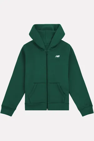 New Balance Drenge Brush Back Small Logo Zip Hættetrøje7 - 8 år (122 - 128cm)