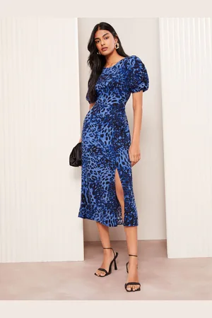 Friends Like These Curves Flutter Sleeve Ruche Front Midi Dress46