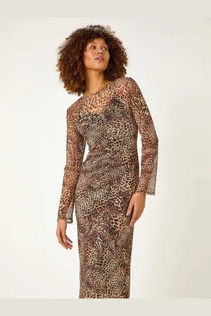 Roman Leopard Mesh Maxi Stretch Dress40