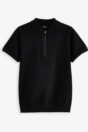Next 100% Cotton Knitted Quarter Zip Polo Shirt (3-16yrs)9 år (134cm)