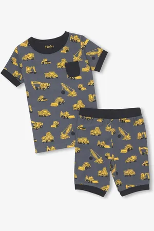 Hatley Grey Under Construction Bamboo Short Pyjamas Set110116cm