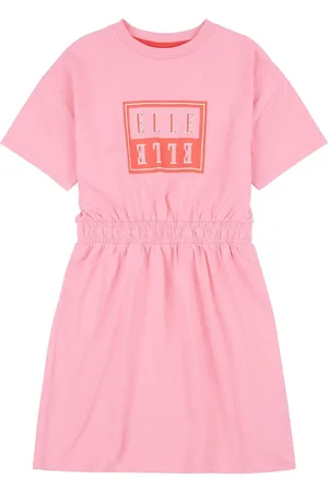 Elle Junior Girls Pink Block Logo Dress8 - 9 år (128 - 134cm)