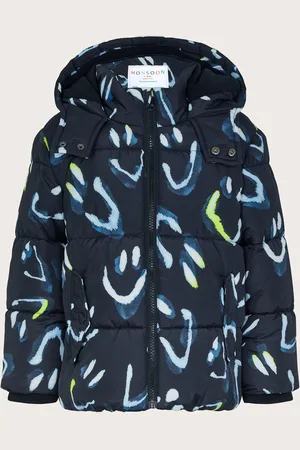 Monsoon Happy Face Puffer Coat med hætte3 - 4 år (98 - 104cm)