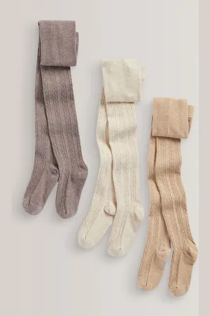 Next Bomuldsrige kabeltights 3 Pakke12 - 18 måneder (80 - 86cm)
