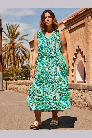 Live Unlimited London Curve Paisley Print Sleeveless Midi Dress44