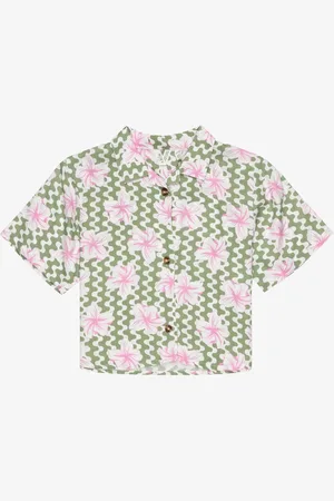 Roxy Salty Sun Print Short Sleeve Crop Shirt128134cm