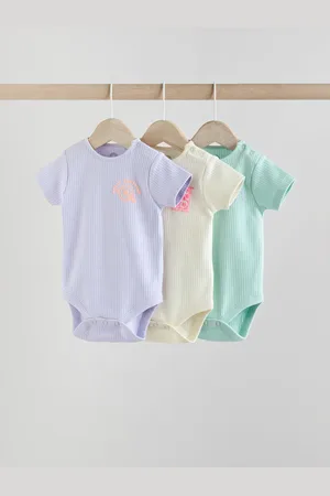 Next Baby Slogan Short Sleeve 100% Cotton Bodysuit 3 Pack8086cm
