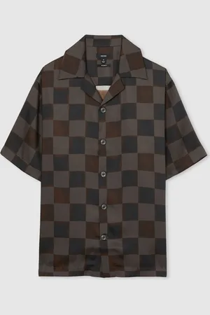 Reiss Reny Chequered-Print Cuban-Collar ShirtXXL