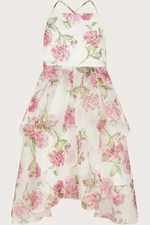 Monsoon Strappy Peony Print Organza Dress8 år ( 128 cm)