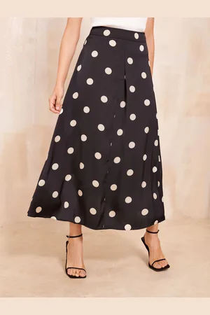 Friends Like These Satin Polka Dot Tryk Maxi Skirt