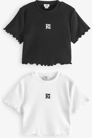 River Island Girls Lettuce Hem 100% Cotton T-Shirts 2 Pack11 - 12 år (146 - 152cm)