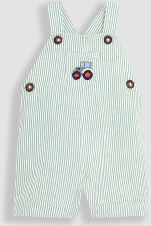 JoJo Maman Bébé Tractor Pocket Seersucker 100% Cotton Dungarees8086cm