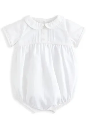Mamas & Papas Pintuck Shortie White Romper With Collar56cm