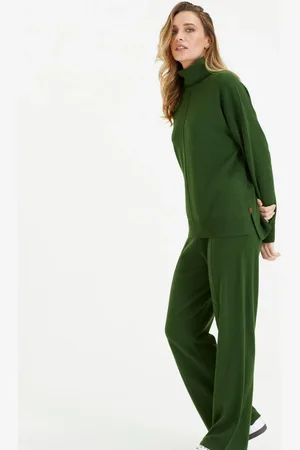 Chinti & Parker Grøn Relaxed Rullekrave SweaterS