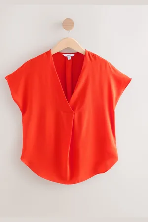 Next Relaxed Fit Kortærmet Overhead V-hals Bluse