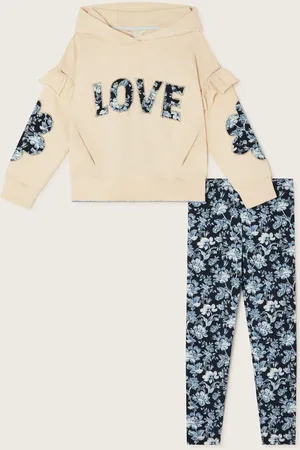 Monsoon Love Hoodie and Floral Print Leggings Set7 - 8 år (122 - 128cm)