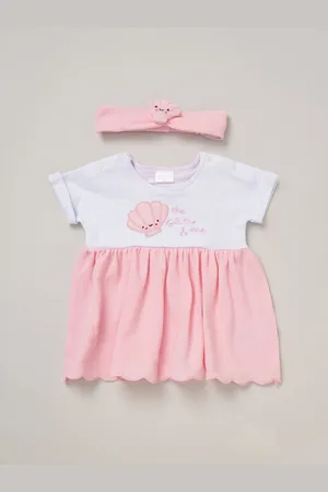 Rock-a-bye Baby Boutique Waffle 100% Cotton Dress and Headband Outfit Set7480cm