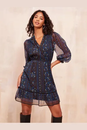 Friends Like These Long Sleeve Chiffon Mini Dress44