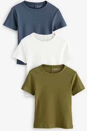 Next Ribbed Short Sleeve T-Shirts 3 PackXXL