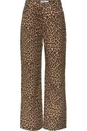 VERO MODA High Waisted Wide Fit Leopard Print Stretch Jeans32 R