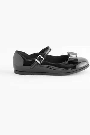 Ted Baker Girls Black School Patent Mary Jane Shoes with Bow