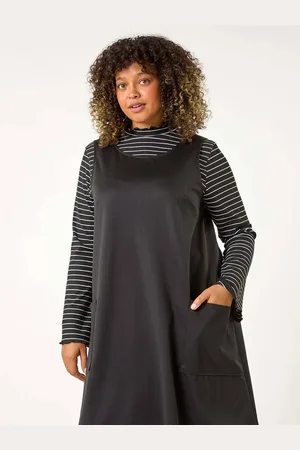 Roman Curve 2 In 1 Stripe Pinafore Dress50